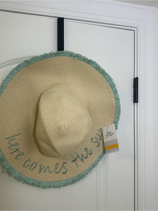 Marshalls Accessories - Bon Voyage Here Comes The Sun Women’s Embroidered Wide Brim Beach Hat NWT